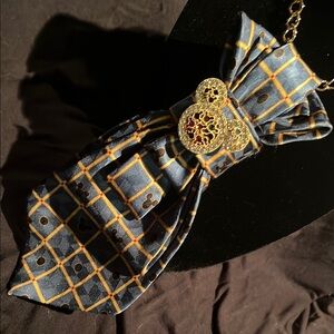 Disney Blue and Gold Plaid Scarf with Mickey Accents